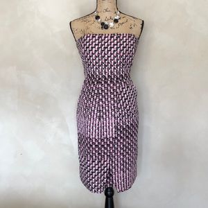 Banana Republic pattern silk strapless dress